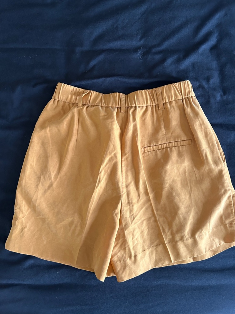 Mango Mustard Yellow High-Waist Modal Blend Shorts - Women’s Size 2 - Picture 3 of 4